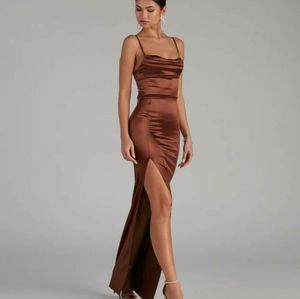 Brown prom dress